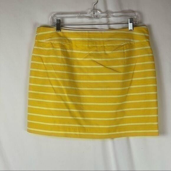 Banana Republic Yellow White Striped Coastal Cottage Skirt NWOT Size 14 - Picture 2 of 8